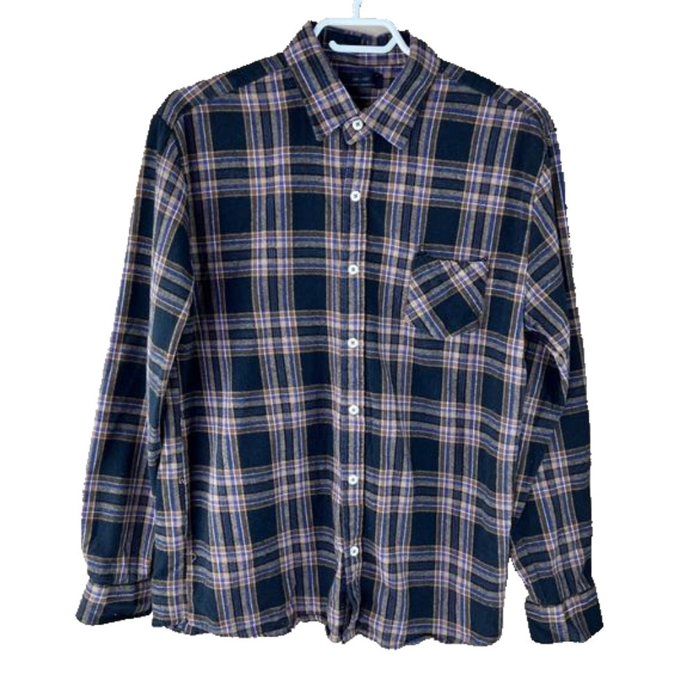 Men's Oak & Fort Brown Flannel Casual Button up Up Shirt